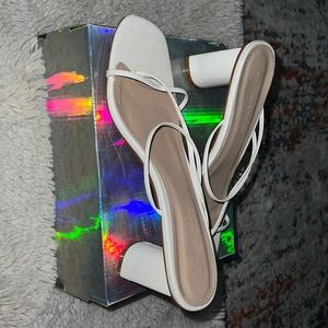 Princess Polly white block heels